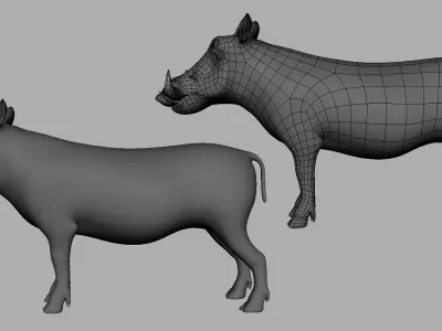 Warthog Model Low-poly 3D model