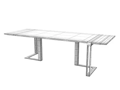 BlackandGold dining table with brass legs 3D model