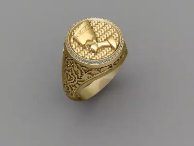 Egypt king face Ring 3d Print model 3D print model