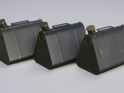 German triangular canister Low-poly 3D model