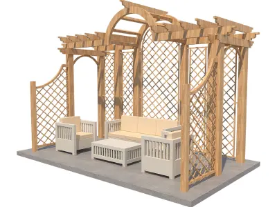 Pergola 8 Low-poly 3D model