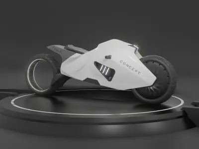 concept Tesla bike Low-poly 3D model