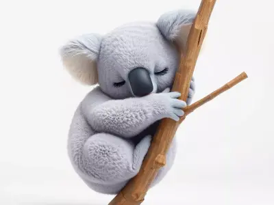 Soft Koala Hugging Branch model pack Low-poly 3D model