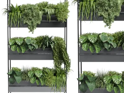 stand wall decor with shelves for the closet or showcase plants 3D model