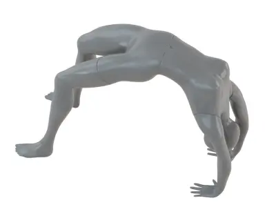 Female mannequin stands in gymnastic pose 72 3D model