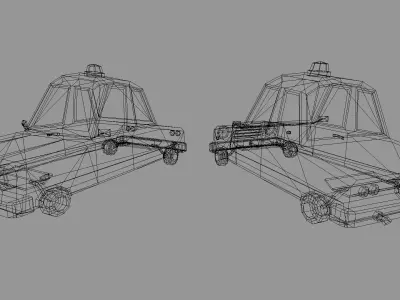 Police car Low-poly 3D model