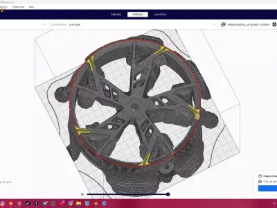 rc car rim keychain 3d print 3D print model