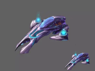 Small attack ship 02 3D model