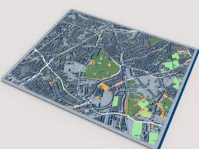 Brockwell Park London Victorian Park with Lido Gardens  3D model