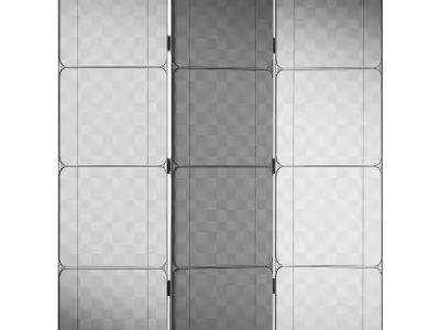 Room dividers interios partitions Minimal white folding screen 3D model