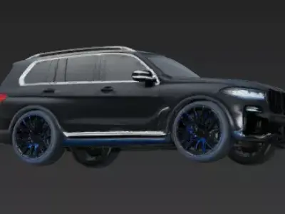 Matte Black Stealth Luxury SUV 3D Model Low-poly 3D model