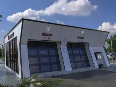 Automated Car Wash Low-poly 3D model