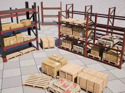 Warehouse Props Low-poly 3D model
