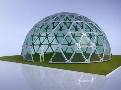 Triangulated 3D dome geodesic dome like structure 3D model