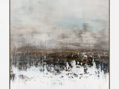 Plaster two square photo frames 42 Low-poly 3D model