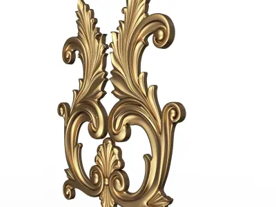 Carved Plaster Molding Decoration 042 Low-poly 3D model