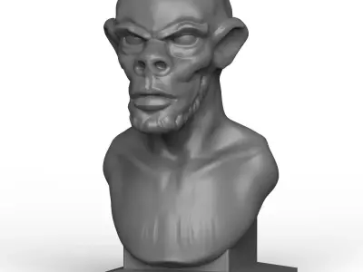 Print Ready 3D Ape Statue 3D print model