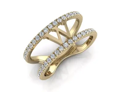 Jewelry Alphabet Ring W  3D print model