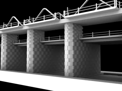 ROAD  RAILWAY  BRIDGE 3D model