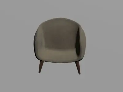 Modern fabric armchair Low-poly 3D model