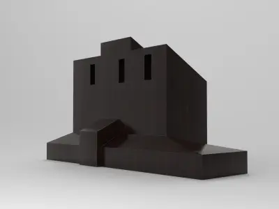 Wood House Low-poly 3D model