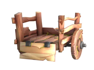 cartoon cart Low-poly 3D model