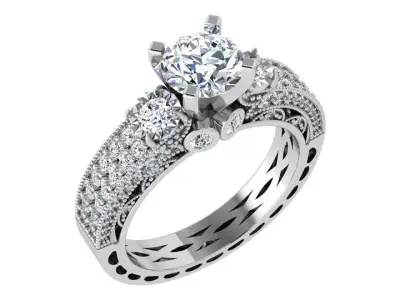 Peg Setting Diamond Ring 4165 3D print model