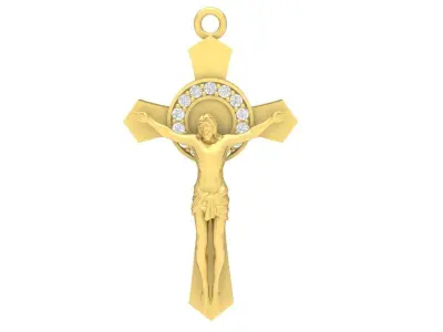 Luxury Crucifix Jesus Cross Pendant 3D Model 3645 3D print model