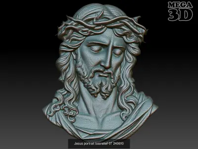 Jesus Portrait basrelief Pack 240610 3D Model Collection