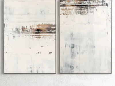 Plaster Two Photo Frame 133 Low-poly 3D model