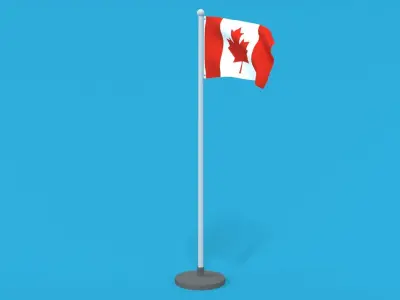 Low Poly Seamless Animated Canada Flag Low-poly 3D model