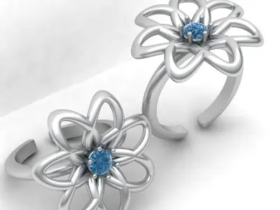 3d-model flower ring  3D print model