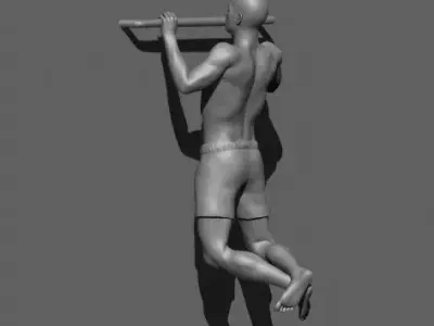 Pull Up Man 3D Print Split Model 3D print model