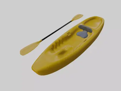 3D Sport Row Kayak with Paddle 3D model