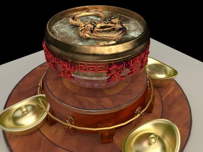 Chinese gold ingot 3D model