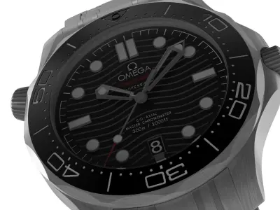  Omega Seamaster Diver on Steel 3D model