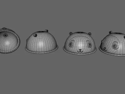 Low-Poly Sloth Hat  Low-poly 3D model