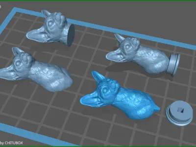 Abyssinian cat bust 3D print model