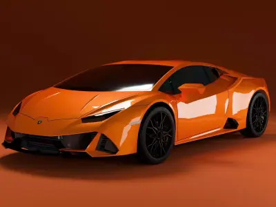 Futuristic Luxury Sports Car 3D Model Blender and FBX Format 3D model