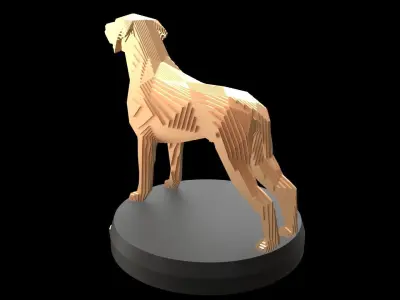 Parametric Boxer Great Dane Low-poly 3D model