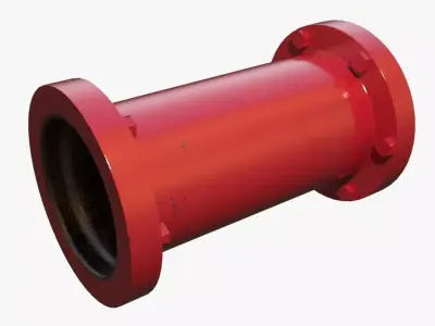 Red Straight Pipe 3D model