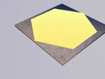 Concrete mirror Tiles Low-poly 3D model
