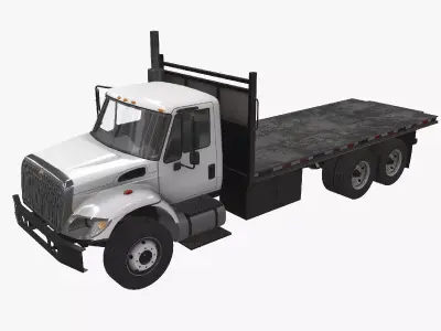 Flatbed Truck International 7400 Low-poly 3D model