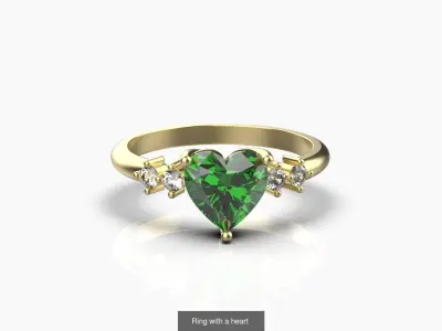 Ring with a heart 5-8 SIZE US 3D Model Pack