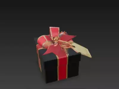 3D Elegant Black Box with Red Bow Sale Theme 3D print model