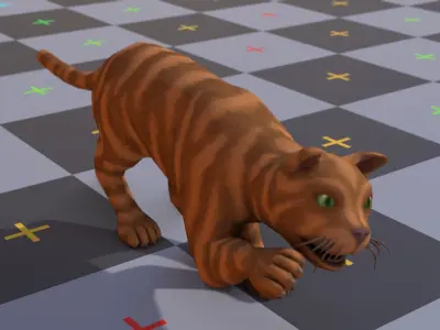 Stylized Cat Low-poly 3D model