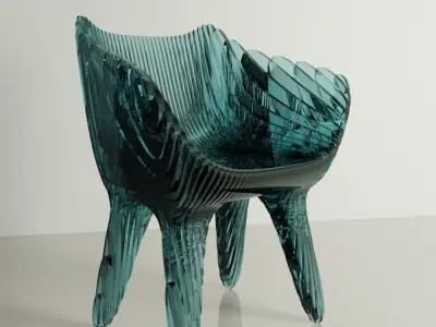 Parametric Office chair 05 cnc plans dxf files for laser and cnc 3D model