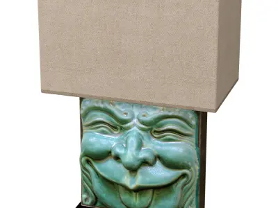 Modern Decor Statuette Comedy Mask Sculpture Figurine Table Lamp 3D model