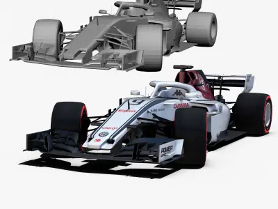 Alfa Romeo Sauber C37 Car Low-poly 3D model