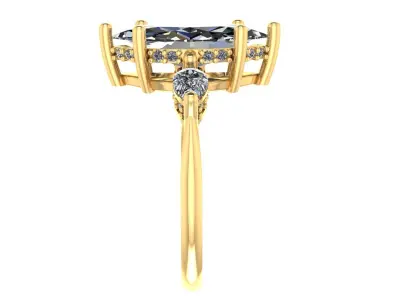 Diamond classic Ring to print 3 Sizes 3D print model